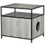 Enceinte de litière en bois pour chat, salle de bain pour chaton caché, table de bout intérieure avec portes magnétiques et tablettes de rangement