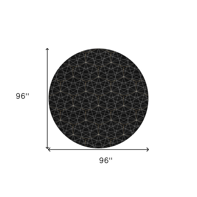 Tapis rond noir 8 po
