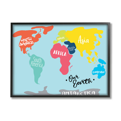 «Abstract Our Earth World Map Bold Shape Régions» par Milli Villa - impression sur toile
