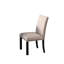 De 2 chaises de salle à manger rectangulaires, couleur principale naturelle, dossier, garniture cloutée, 2 chaises en bois d'ingénierie à motif solide, mélange de lin, gris antique