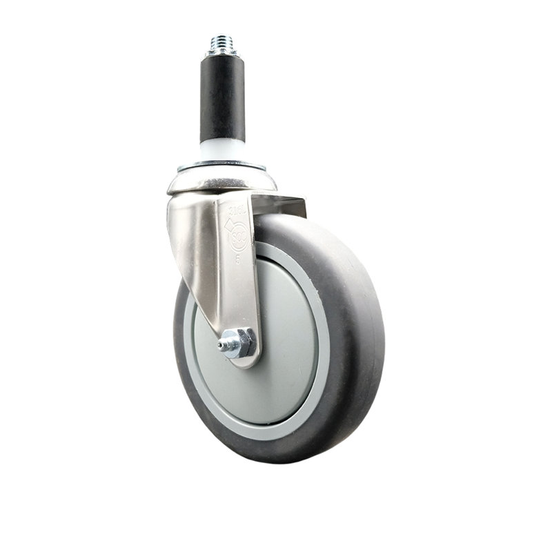 Roue extensible pivotante en caoutchouc thermoplastique 316SS
