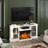 Eijah 3-Sided Glass Fireplace TV Stand with LED Lights, Farmhouse Media Console Entertainment Center-81758622