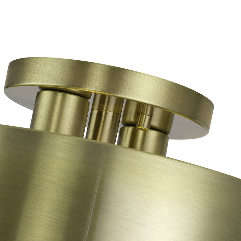 Acklin 2 Light Antique Brass Medium Semi-flush, Gold, Antique Brass