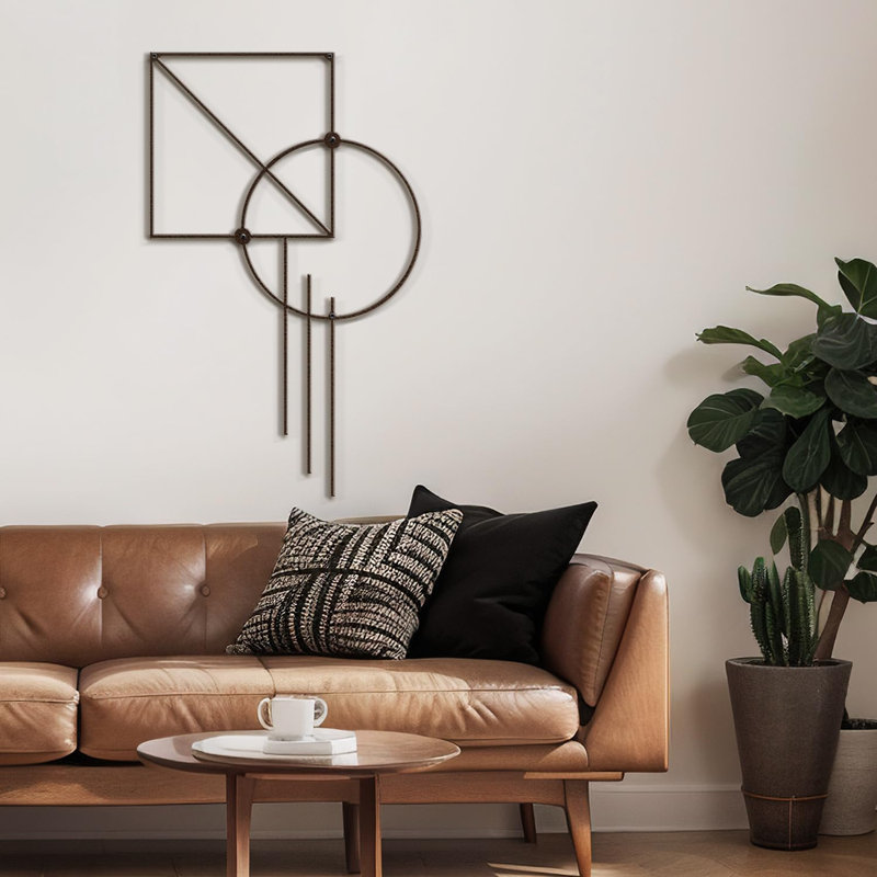 Décoration murale en métal, Bronze, H 18 po x l 9 po x P 0,05 po