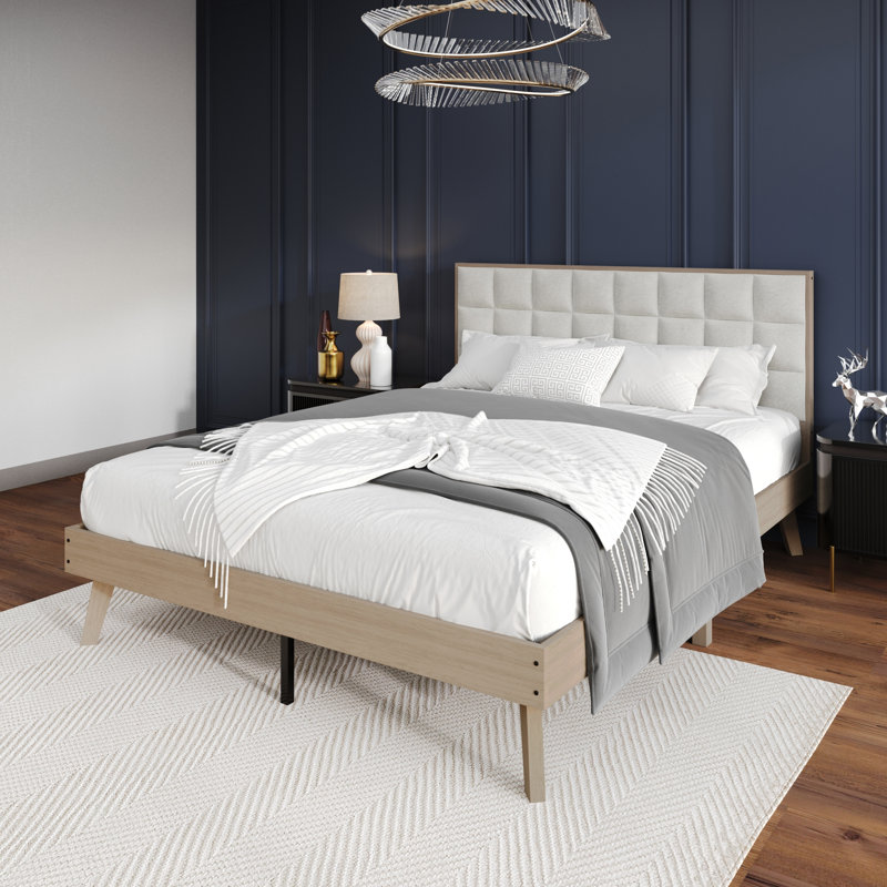 Tashanique Upholstered Platform Bed, Antique Gray, King