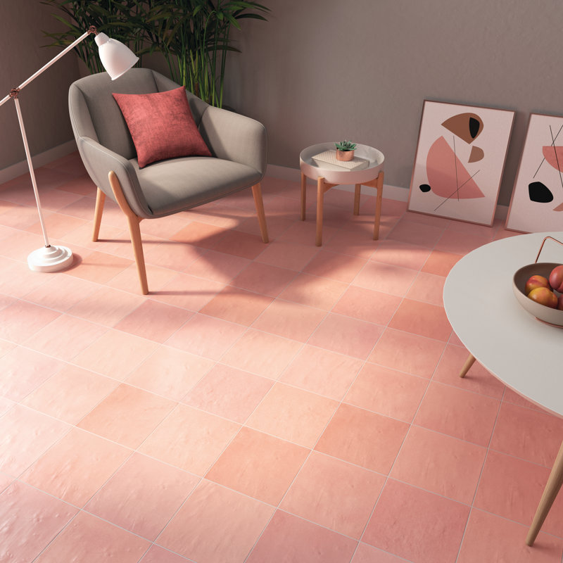 Passion Crema 9 in. x 9 in. Matte Porcelain Floor and Wall Tile (10.9 sq. ft./Case), Rosa