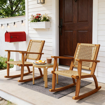 Ensemble de 2 chaises berçantes d'extérieur