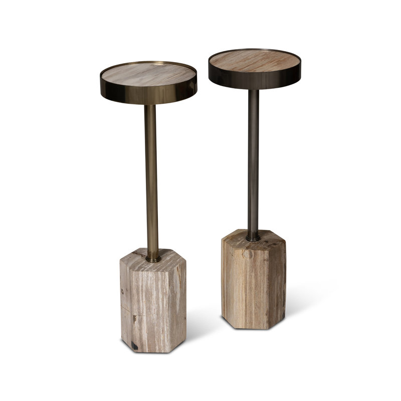Relique Dinah Drink Table, Brass, Natural Light