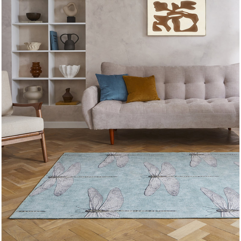 Harlequin Demoiselle Indigo - 185 x 290, Runner 61 x 230 cm, Teal