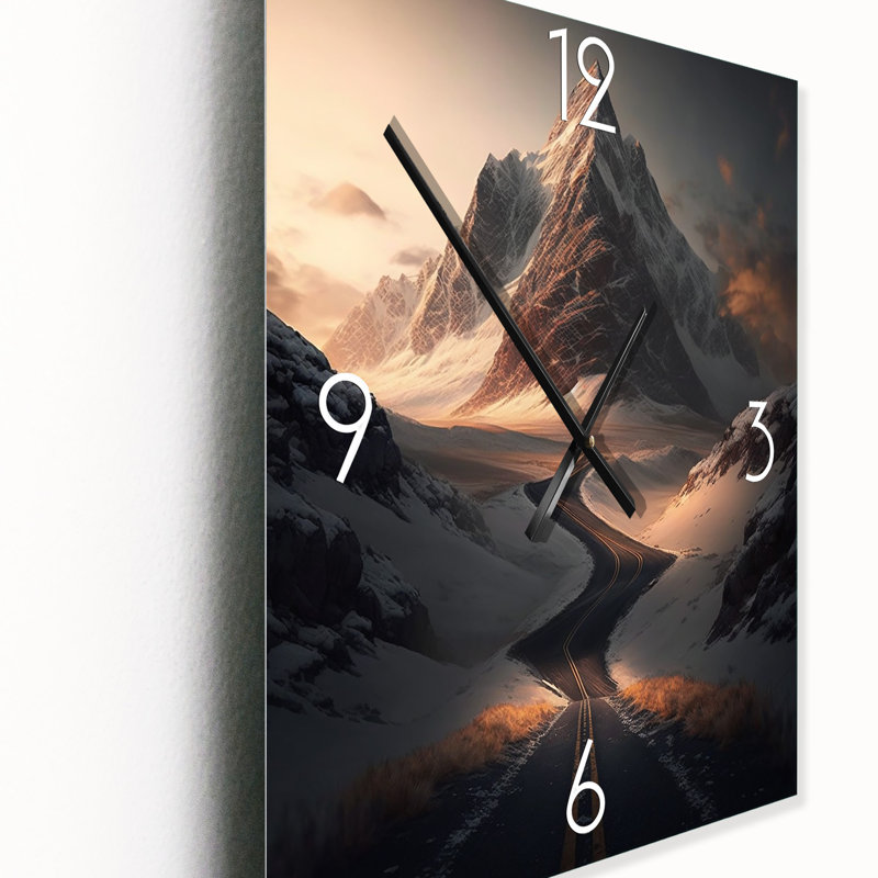 Endless Roads To Misty Snow Mountains II - Meadow Wall Clock, Small