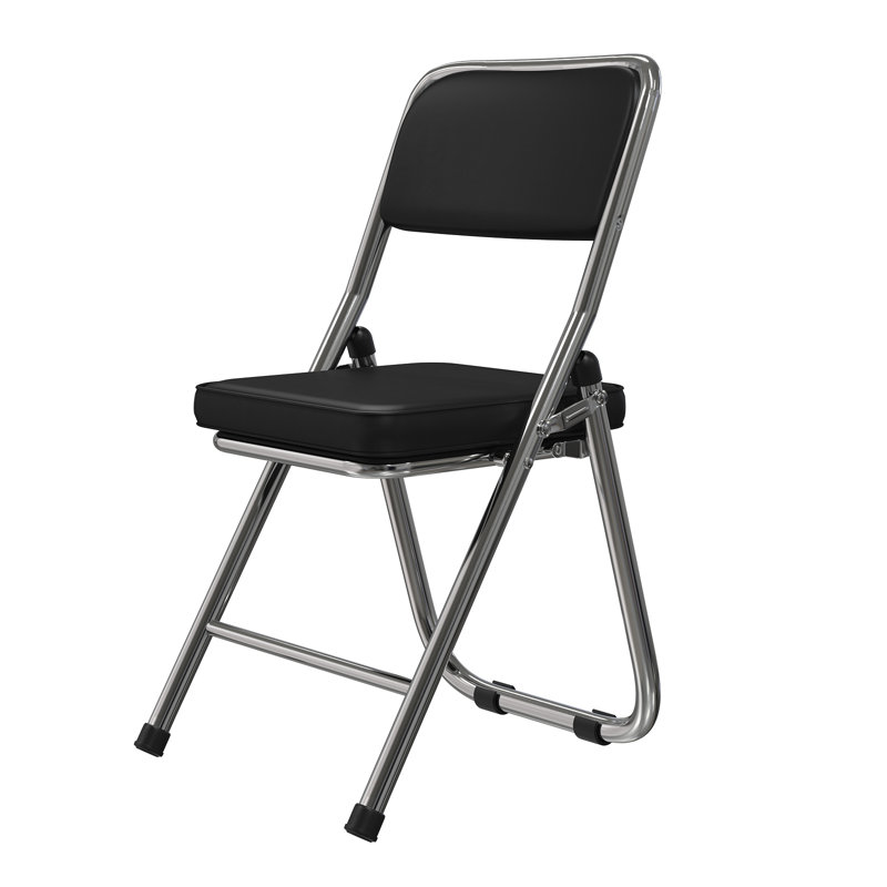 Chaise pliante en cuir Kristine, Noir