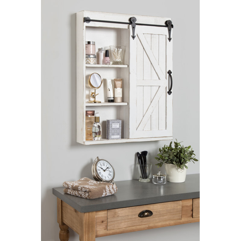 Enora 21.65'' W 27.55'' H Surface Medicine Cabinet Mirror 3 Fixed, White