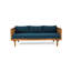 Banquette 3 places avec coussins en bois et eau, 172 cm (l) x 82 cm (p) x 61 cm (h), design moderne à lattes élégantes - Dimensions