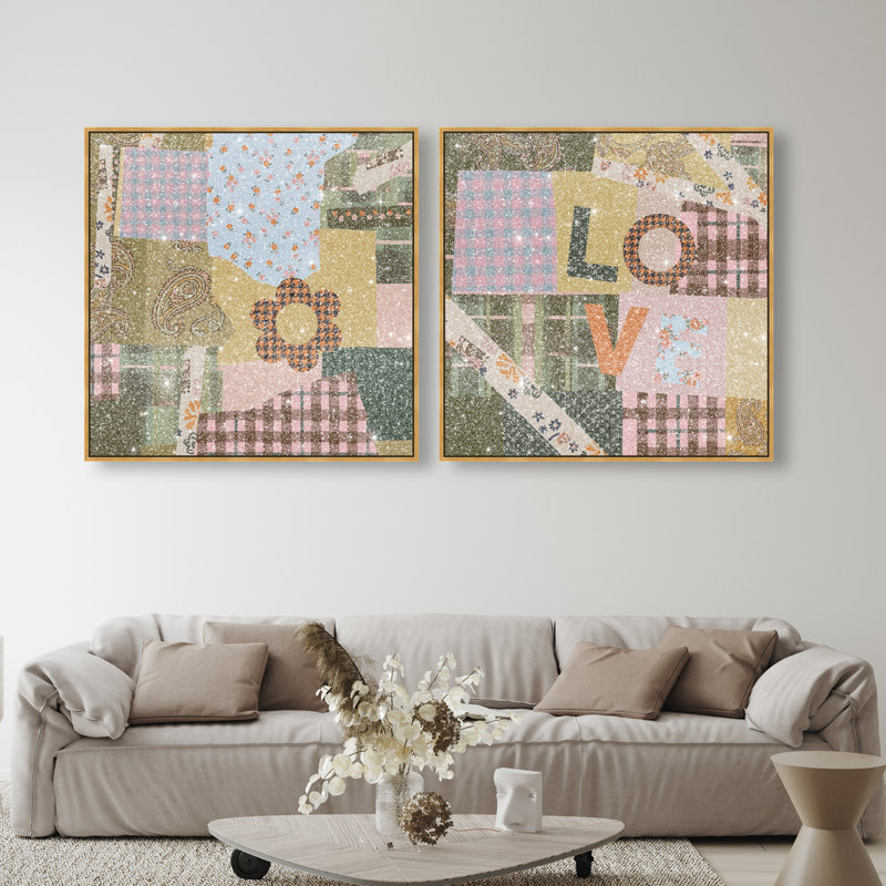 Retro Scarf Set Set by Oliver Gal, 42"H x 42"W, Gold Floater Frame
