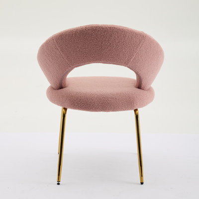 Set of 1 Teddy Fabric Dining Chairs