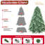 Arbre de Noël teinté bleu-vert avec embouts en PE + PVC - arbre unique avec branches articulées, assemblage facile, support en métal stable, décor des Fêtes accrocheur-1604178153