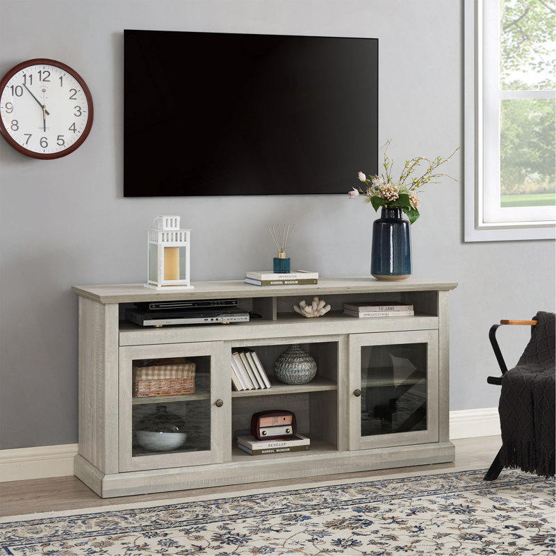 Meuble télé, console de divertissement pour téléviseur de 65 po ou moins Idara, Gris Pierre