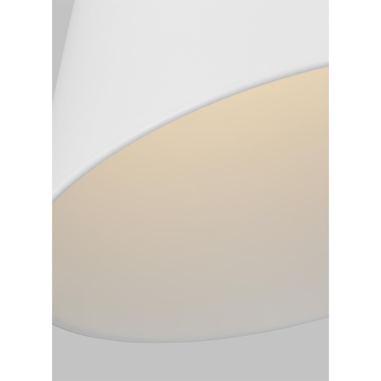 Arnell Single Light Metal Dimmable Pendant, Burnished Brass, Matte White, 19" H x 15.625" W x 15.625" D