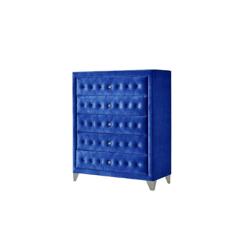 Commode à cinq tiroirs, Bleu
