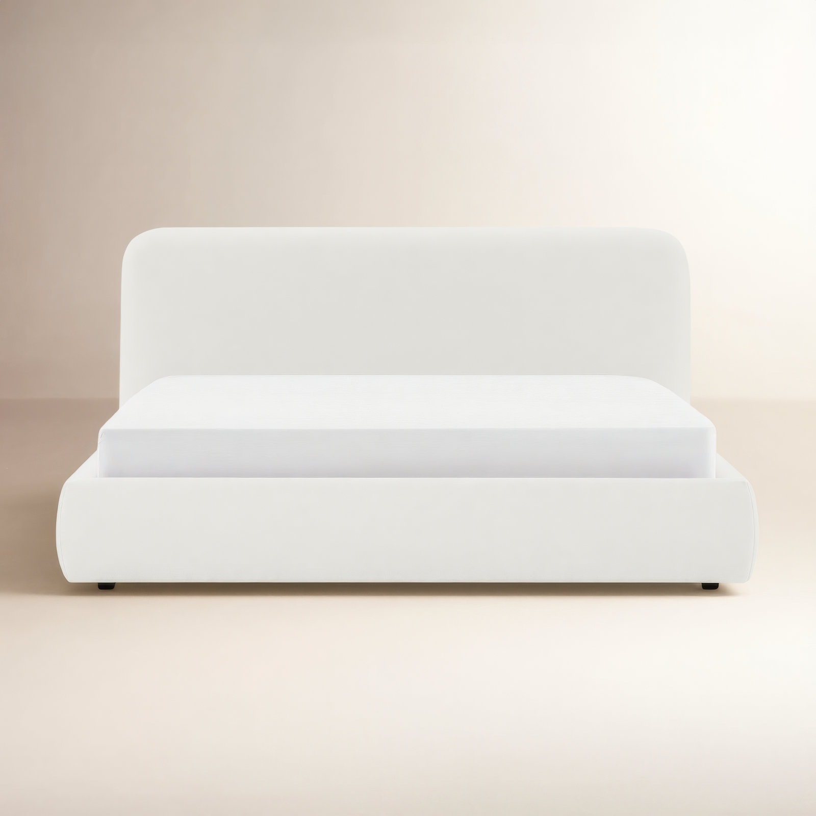 Bella Upholstered Platform Bed, King, Elite Ivory