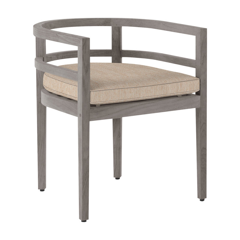 Santa Barbara Patio Dining Armchair with Cushions, Oyster Teak, Welt, Perigold IceBreaker Polar