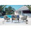 Riviera Modern 4-Person Patio Conversation Set with Polyester Cushions and Coffee Table in Gray