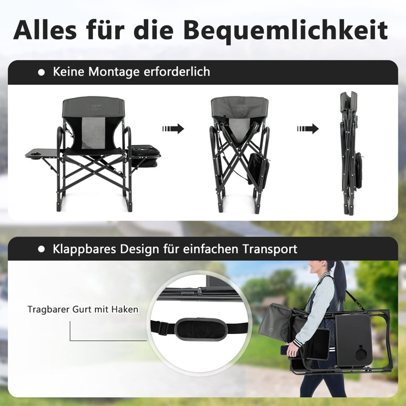 Folding Camping Chair, Black