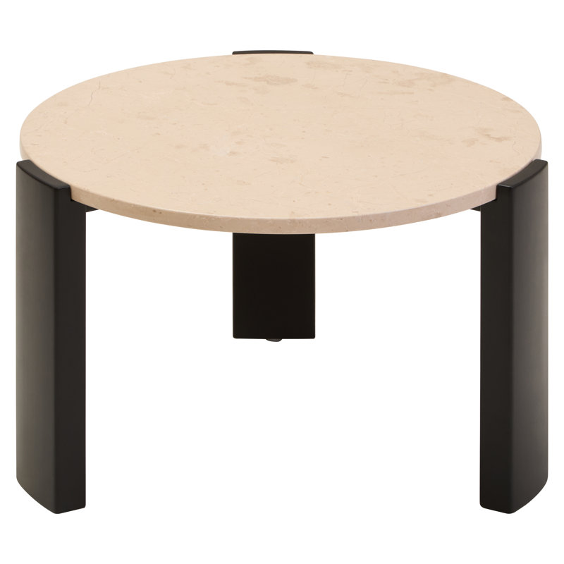 Cephus Three Leg Coffee Table, 38cm H x 60cm L x 60cm W, Cream