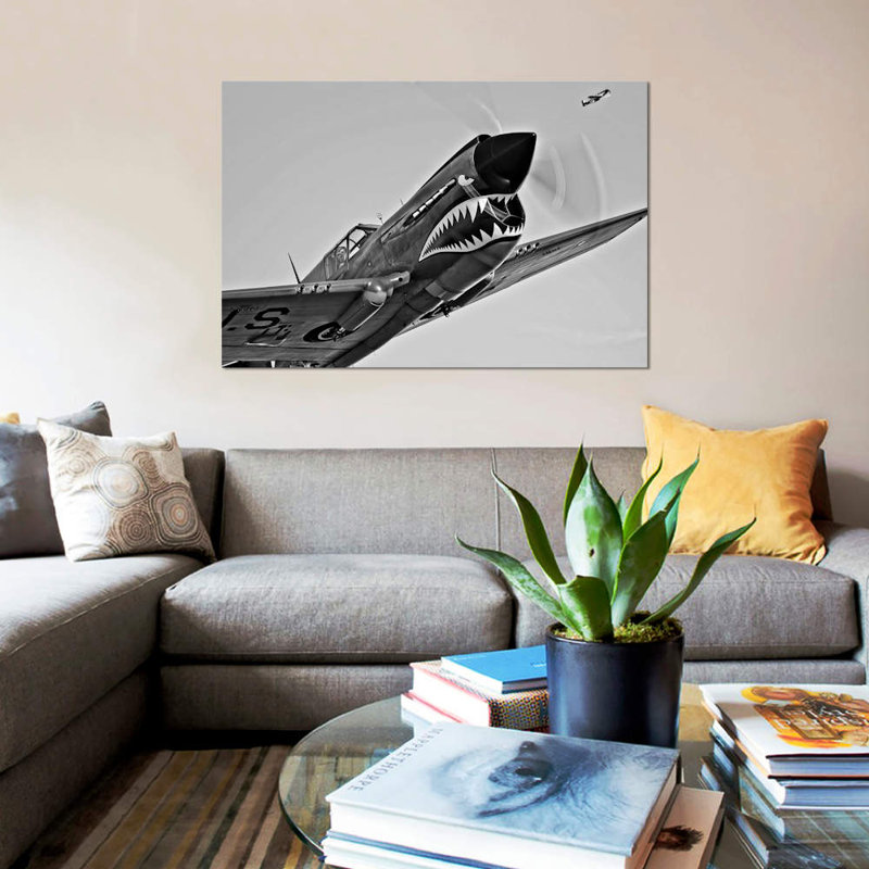 « a curtiss p-40e warhawk », reproduction de photo sur toile, H 8 po x l 12 po x P 0,75 po, Toile tendue, Pas de tapis