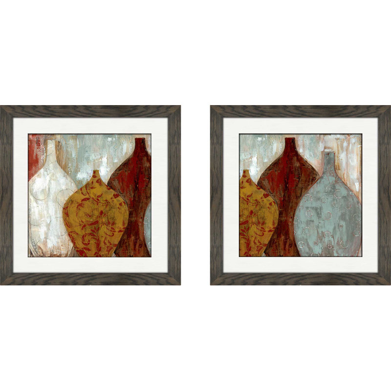 « santillana », ensemble de 2 reproductions de peintures à l’acrylique encadrées, H 16,5 po x l 33 po x P 1 po, Blanc mat
