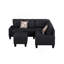 Canapé modulaire 6 pièces, noir-1900565424
