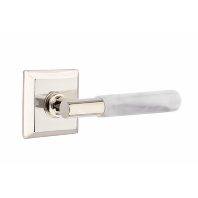 Emtek Select Passage Leverset, Quincy Rosette, T-Bar Stem, Green Marble Handle, RH-5.875" W x 5.875" L