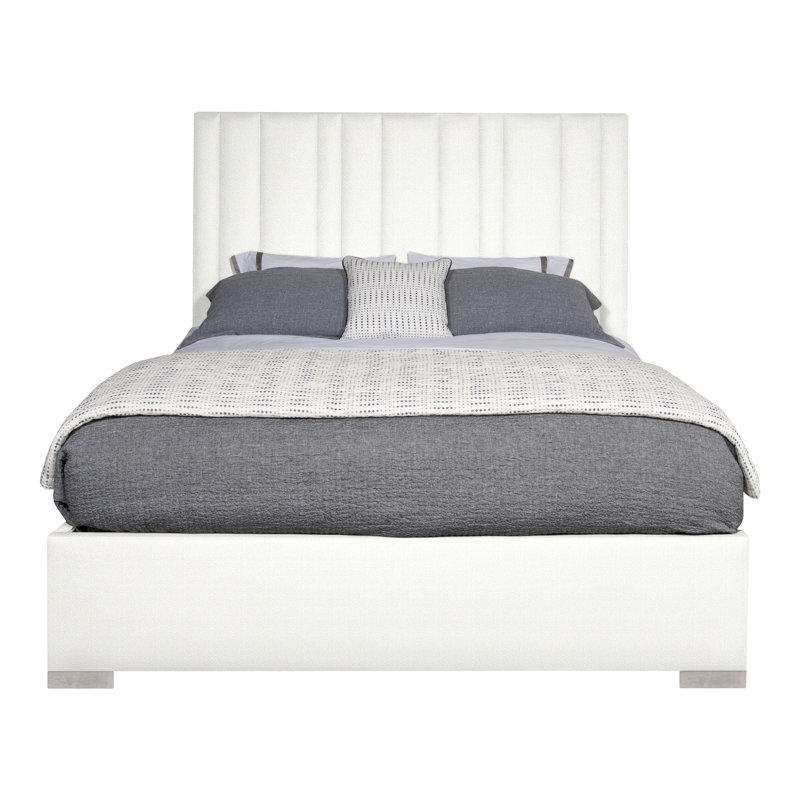 Wyeth Upholstered Bed, Kempsey Sheepskin, King, Dove Gray