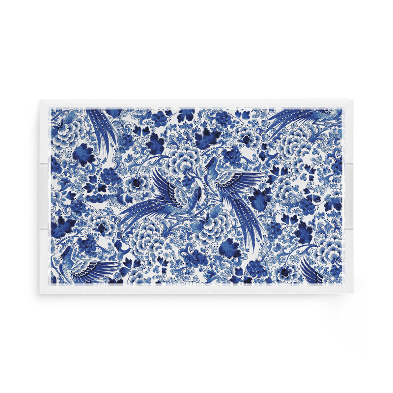 Royal Delft Inspiration Acrylic Rectangle Decorative Tray, 17"W x 10.5"D x 2"H