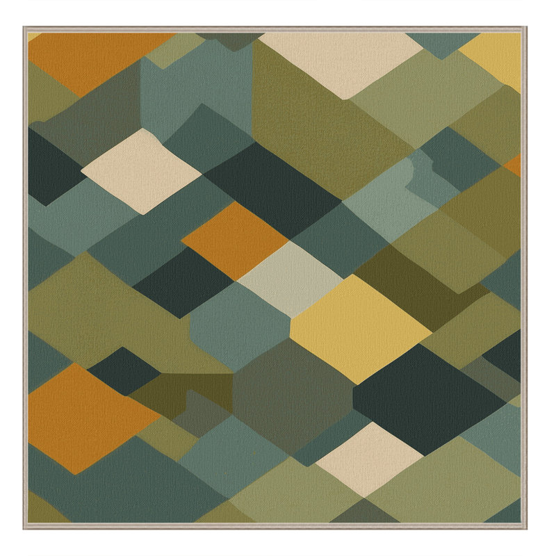 Geo Tiles Rug, Square 5'