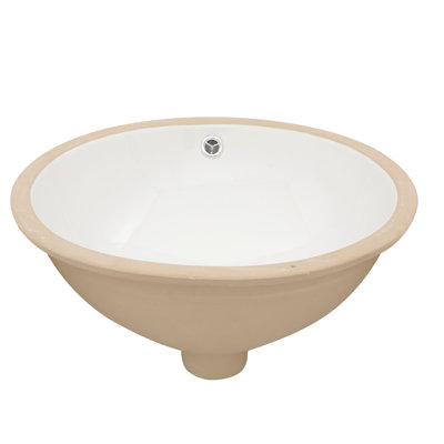 18"X15" Oval Undermount Bathroom Sink With Overflow - Modern White Ceramic, Acid , For Daily Cleaning Ceramic Modern, Stain Fits Bathroom, Office Building,