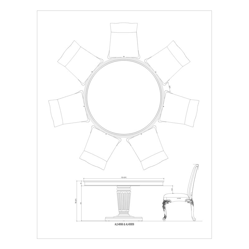 Haddon Round Dining Table, 30"H x 60"W x 60"D
