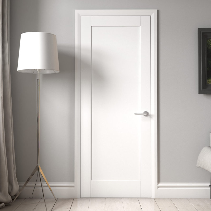 White Primed Shaker 1 Panel Internal Door, 198.1cm x 68.6cm x 3.5cm (H x W x T)