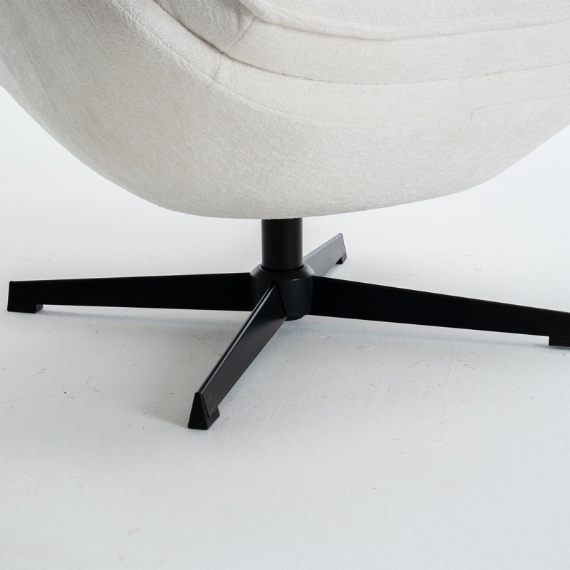Fauteuil d'appoint pivotant rembourré et capitonné, Beige