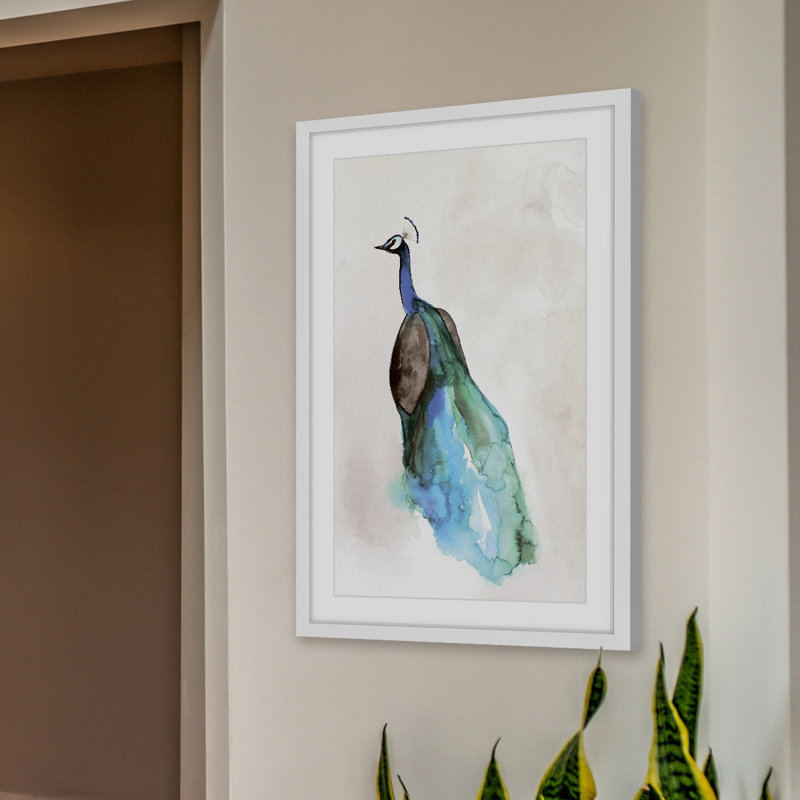 «Peacock Back» par Christine Lindstrom, reproduction encadrée, H 30 po x l 20 po x P 1,5 po