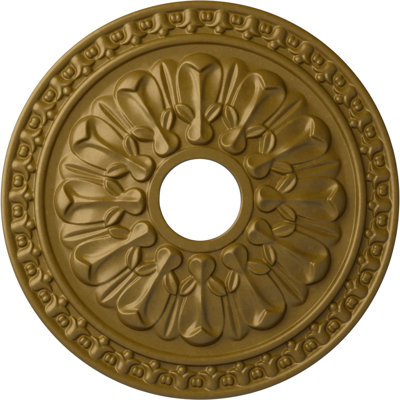 Médaillon de plafond Endurathane, diamètre extérieur de 18 po x P 3 1/2 po x P 1 3/8 po (convient aux auvents jusqu'à 3 1/2 po), finition hamamélis peinte à la main