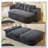 78.7" Modern 2-in-1 Foldable Sofa with Functional Blanket and 2 Soft Pillows-125753288