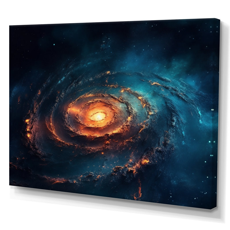 Tourbillon majestueux de la galaxie - impression, H 12 po x l 20 po x P 1 po, Toile tendue
