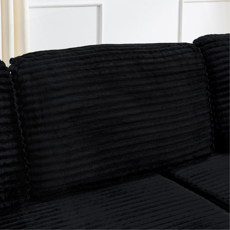 Siège de gauche, canapé modulaire en forme de L, canapé modulaire compressé en velours côtelé de style minimaliste moderne, déplié en lit, chambre à coucher, canapé-lit confortable et compact