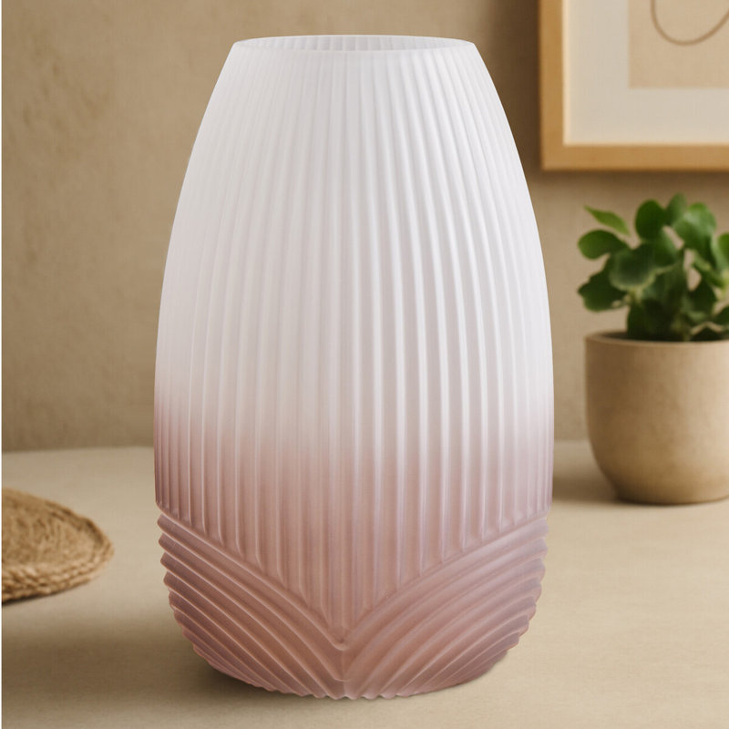 Azenet Handmade Glass Table Vase, 30cm H x 18.5cm W x 18.5cm D