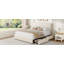 Structure de lit pour grand lit en molleton, lit plateforme tapissier avec 2 tiroirs de rangement, tête de lit ajustable en hauteur, lit en tissu doux et épais, style moderne, sans sommier tapissier, crème-118159009