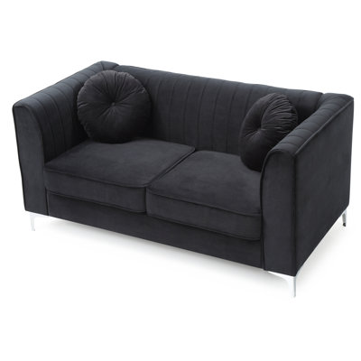 Delray 65in Loveseat, Black