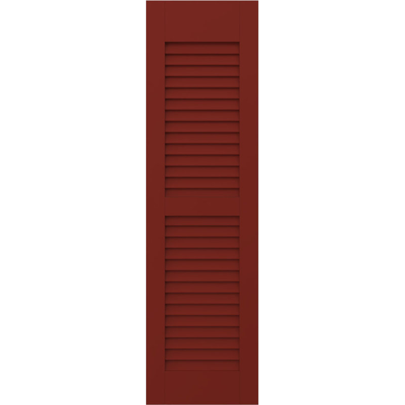 Deux volets à persiennes égales Americraft (par paire), 12", Rouge piment, 67"