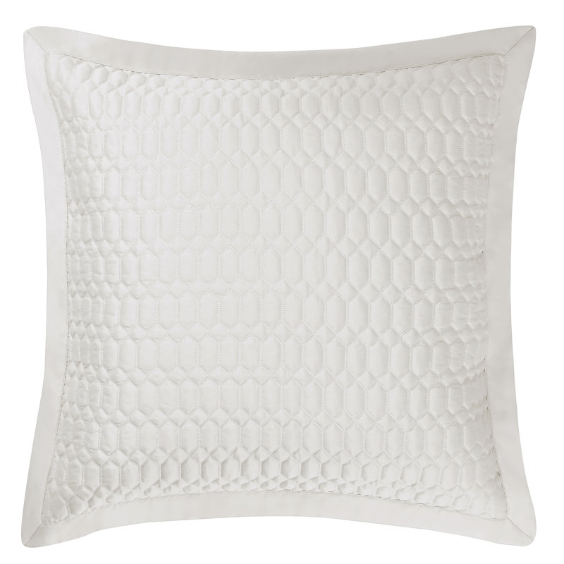 Taie décorative en polyester de couleur unie Blanchard, Ivoire