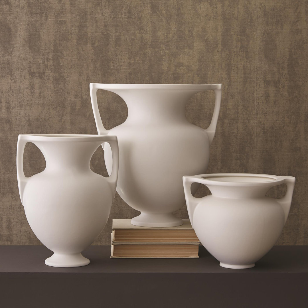 Grecian Amphora-Matte White-Sm Darby Home Co 